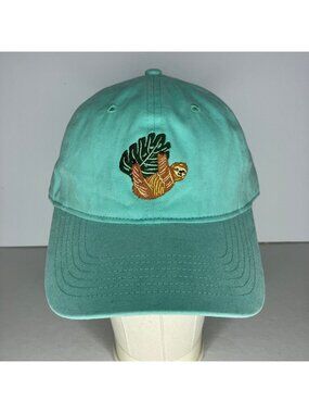Sloth Hat Women's Teal Blue Organic Cotton Respect The Rainforest